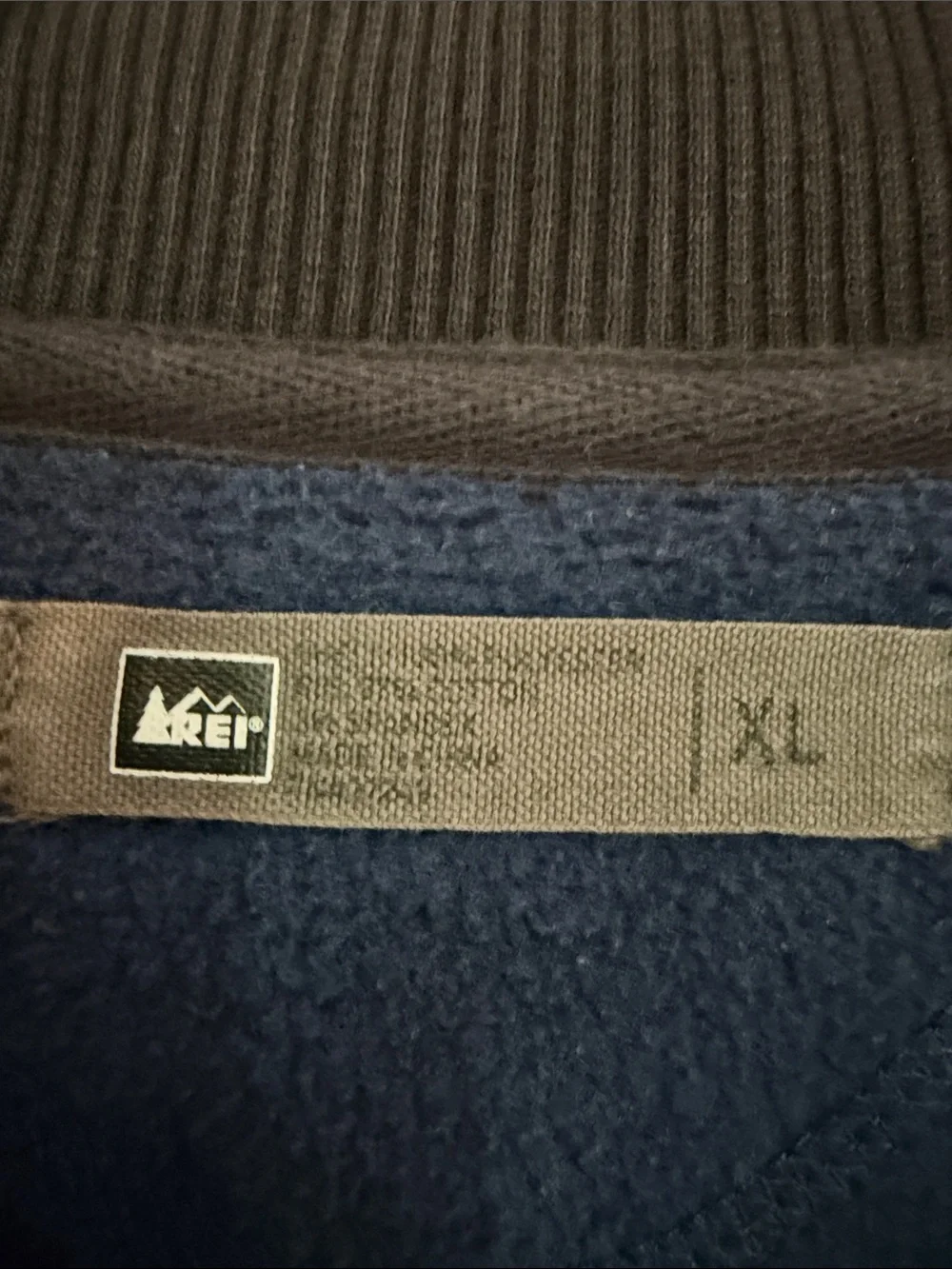 REI Men's Half-Zip Pullover in Navy with Charcoal Accents